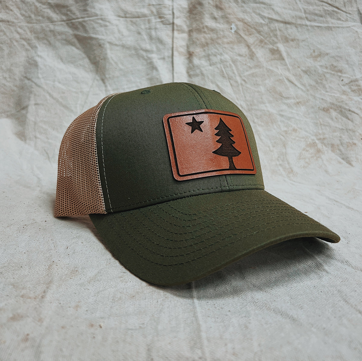 Maine Flag Leather Patch Hat